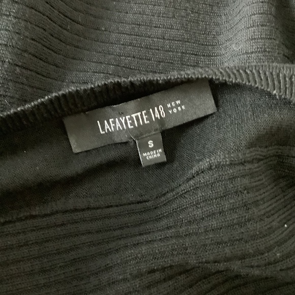 LAFAYETTE 148 SMALL BLACK WOOL SWEATER LIGHTWEIGHT DOLMAN SLEEVE RELAXED… - Picture 2 of 14